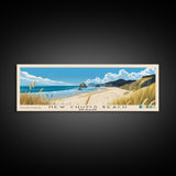 New Chums Beach, New Zealand Panoramic Print, Vacation Gift, New Zealand Wall Art, Beach Painting, Beach Decor, Beach Or Lakehouse Art