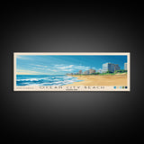 Ocean City Beach, Maryland Panoramic Beach Print, Vacation Gift, Maryland Wall Art, Beach Painting, Beach Decor, Beach Painting