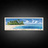 One Foot Island, Cook Islands Panoramic Beach Print, Vacation Gift, Cook Islands Wall Art, Beach Painting, Beach Decor, Beach Painting