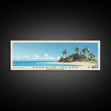 Paradise Island, Dominican Republic Panoramic Beach Print, Vacation Gift, Dominican Republic Wall Art, Framed Canvas Print, Framed Beach Painting