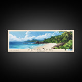 Petite Anse, Seychelles Panoramic Print, Vacation Gift, Seychelles Wall Art, Beach Painting, Beach Decor, Large Wall Art, Wood Frame Art