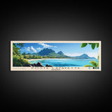 Poste Lafayette, Mauritius Panoramic Print, Vacation Gift, Mauritius Wall Art, Beach Painting, Beach Decor, Large Wall Art, Wood Frame Art