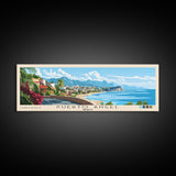 Puerto Ángel, Mexico Panoramic Beach Print, Vacation Gift, Mexico Wall Art, Framed Canvas Print, Framed Beach Painting