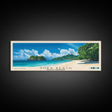 Puka Beach, Boracay, Philippines Panoramic Beach Print, Vacation Gift, Boracay, Philippines Wall Art, Framed Canvas Print, Framed Beach Painting