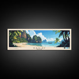 Railay, Thailand Panoramic Print, Vacation Gift, Thailand Wall Art, Beach Painting, Beach Decor, Large Wall Art, Wood Frame Art