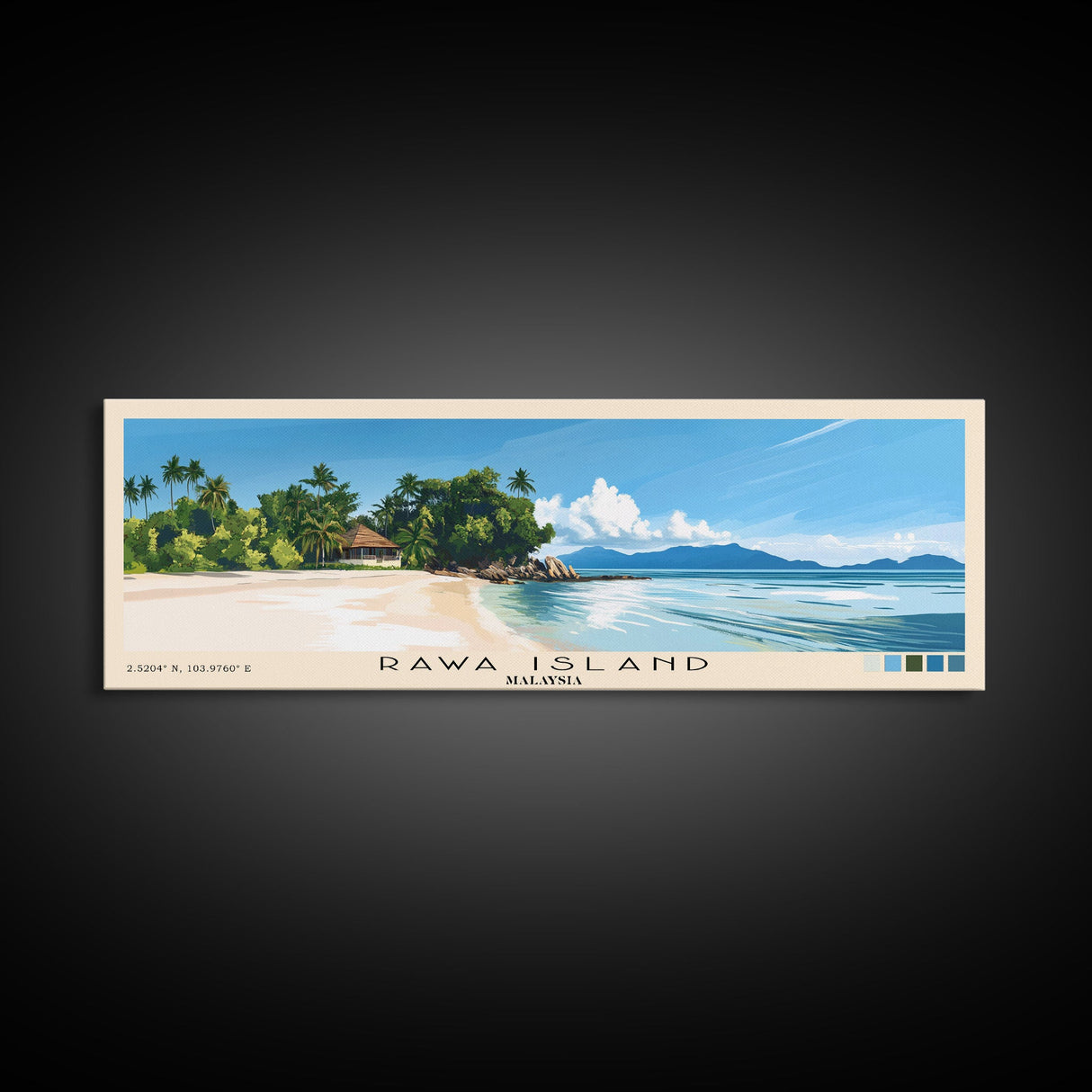 Rawa Island, Malaysia Panoramic Print, Vacation Gift, Malaysia Wall Art, Vacation Wall Art, Vacatation Memories, Beach Decor, Beach Or Lakehouse Art