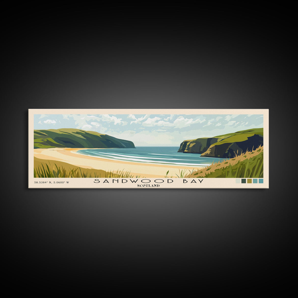 Sandwood Bay, Scotland Panoramic Print, Vacation Gift, Scotland Wall Art, Beach Painting, Beach Decor, Beach Or Lakehouse Art