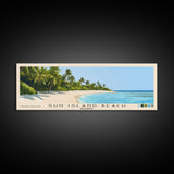 Sun Island Beach, Maldives Panoramic Print, Vacation Gift, Maldives Wall Art, Beach Painting, Beach Decor, Large Wall Art, Wood Frame Art