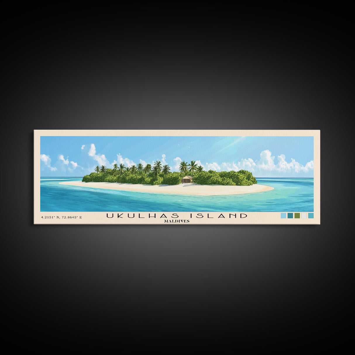 Ukulhas Island, Maldives Panoramic Print, Vacation Gift, Maldives Wall Art, Vacation Wall Art, Vacatation Memories, Beach Decor, Beach Or Lakehouse Art