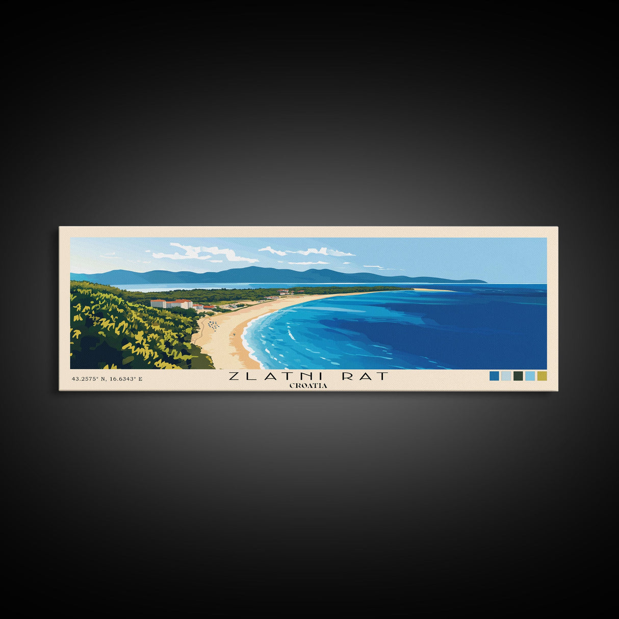 Zlatni Rat, Croatia Panoramic Print, Vacation Gift, Croatia Wall Art, Vacation Wall Art, Vacatation Memories, Beach Decor, Beach Or Lakehouse Art