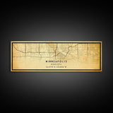 Minneapolis Panoramic map print poster or framed canvas, Minnesota map print poster canvas, Minneapolis road map print poster canvas