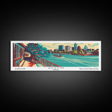 Austin Texas Panoramic Travel Poster Canvas Print