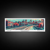 Boston Massachusetts Panoramic Travel Poster Canvas Print