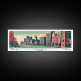 Chicago Illinois Panoramic Travel Poster Canvas Print