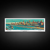 Detroit Michigan Panoramic Travel Poster Canvas Print