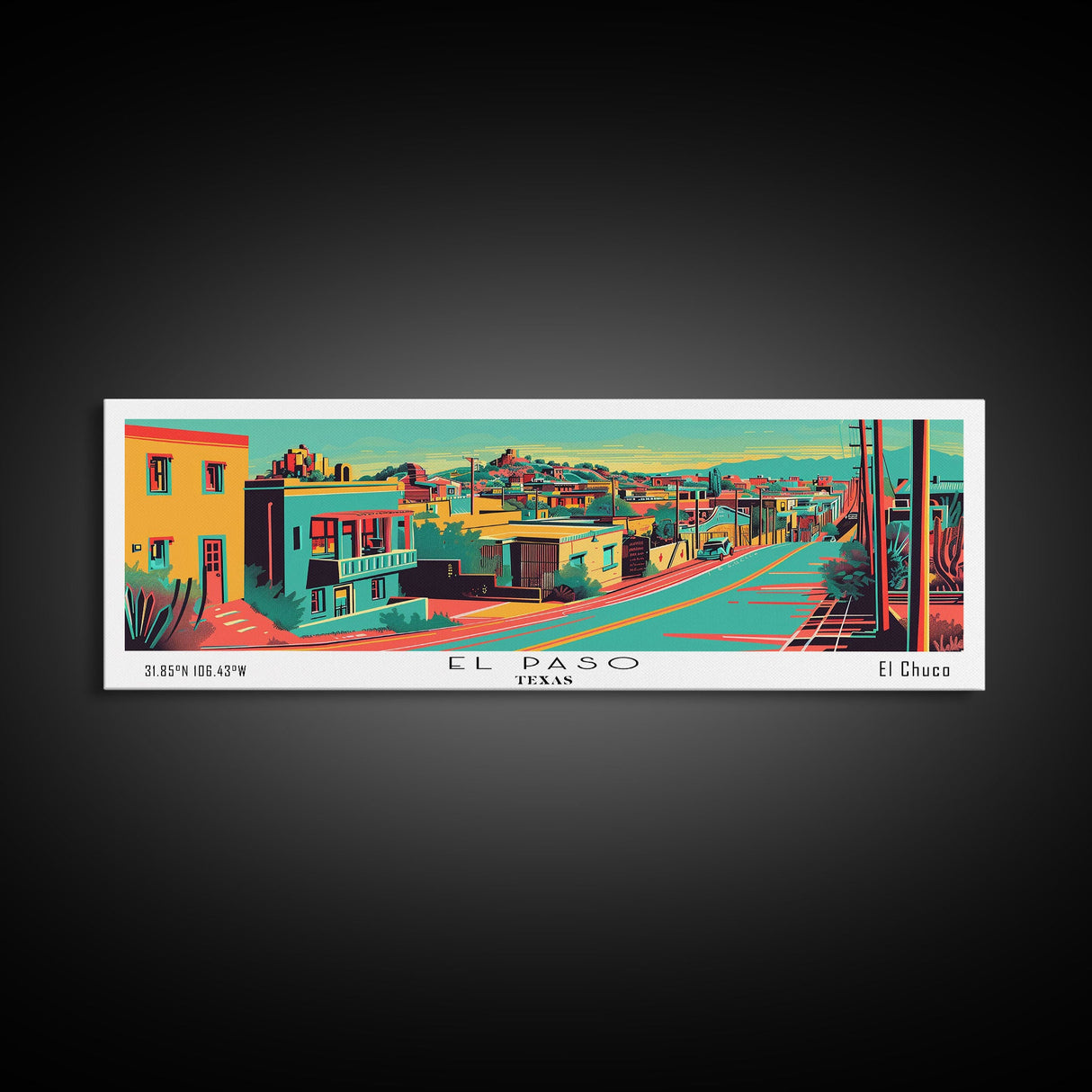 El Paso Texas Panoramic Travel Poster Canvas Print