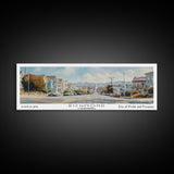 Richmond California Panoramic Print, Trendy Framed Canvas Print, Travel Poster Art, Home Decor, Wall Art, Gift Idea