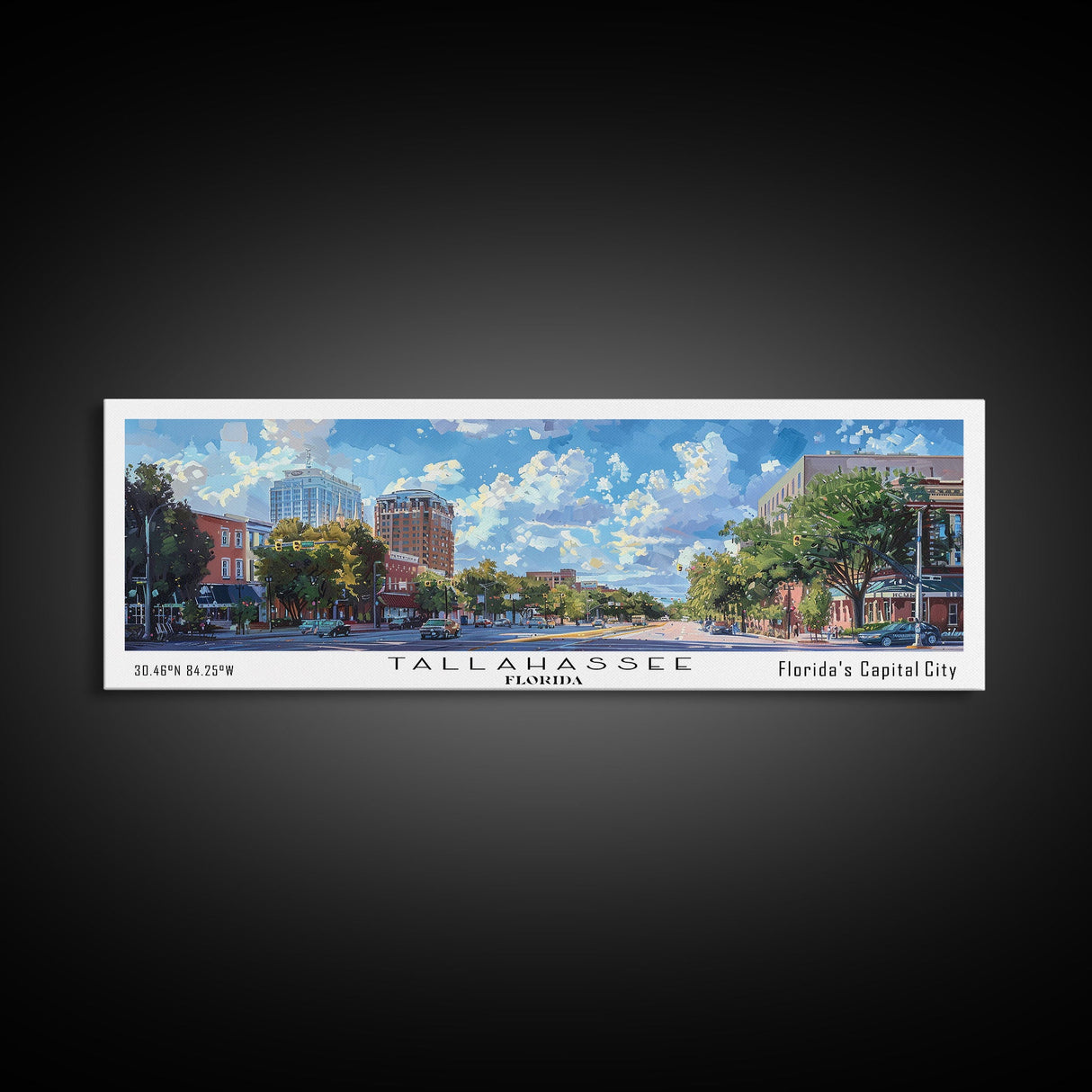 Tallahassee Florida Travel Poster, Framed Canvas Print, Wall Art, Home Decor, Travel Print, Office Decor, Living Room Art, Gift Idea