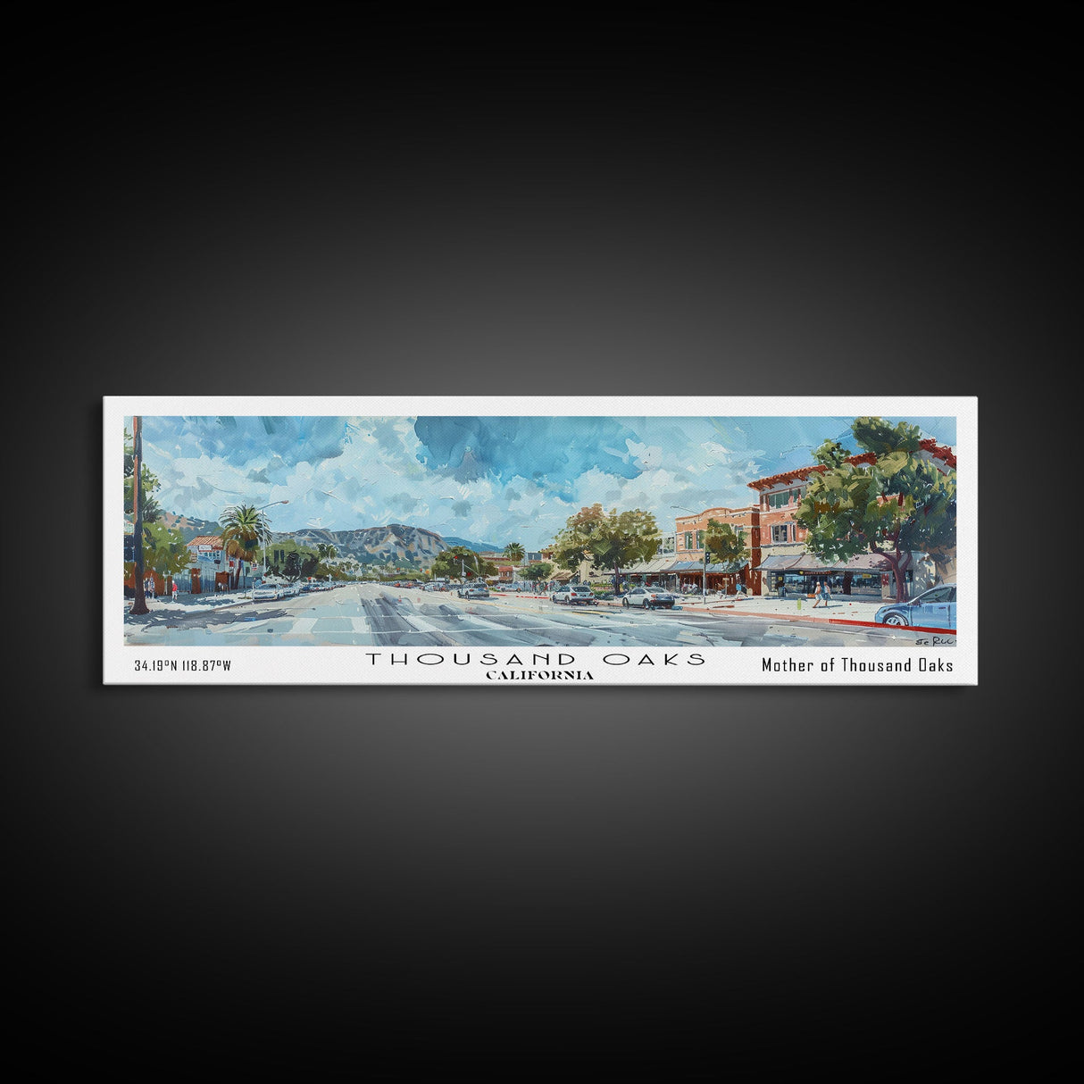 Thousand Oaks California Travel Poster, Framed Canvas Print, Wall Art, Home Decor, Travel Print, Office Decor, Living Room Art, Gift Idea