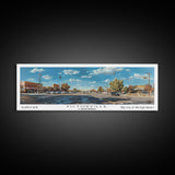 Victorville California Panoramic Wall Art, Framed Canvas Print, Retro Style Travel Poster, Unique Home Decor, Artistic Office Piece, Original Gift