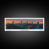 Durham North Carolina Panoramic Painting, Mid Century Modern Framed Canvas Print, Retro Pop Art Travel Poster, City Wall Art, Office Decor