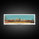 Knoxville Tennessee Panoramic Wall Art, Mid Century Modern Framed Canvas Print, Retro Pop Art Travel Poster, Living Room Art