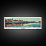 Chattanooga Tennessee Panoramic Painting, Framed Canvas Print, Mid Century Modern Wall Art, Retro Pop Art Travel Poster, Office Decor, City Art