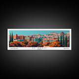 El Paso Texas Panoramic Painting, Framed Canvas Print, Mid Century Modern Wall Art, Retro Pop Art Travel Poster, Home Decor, City Art