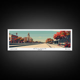 Killeen Texas Panoramic Painting, Mid Century Modern Framed Canvas Print, City Art, Retro Pop Art Travel Poster, Living Room Decor, Office Art, Cityscape Wall Art