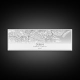 Panoramic Dublin City Map, Ireland Art, Map Print, Minimalist Wall Art, Canvas Art, Housewarming Gift, Street Map Art, Closing Gift