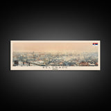 Belgrade Serbia Panoramic Travel Poster, Framed Canvas Print or Metal Wall Art, Travel Art, Home Decor, Panoramic Painting, Midcentury Art