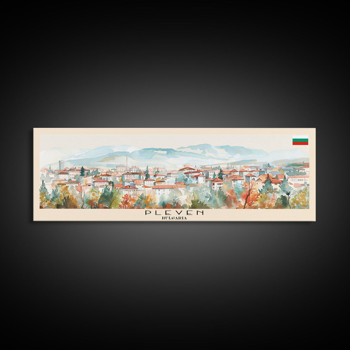 Pleven Bulgaria Travel Print Wall Art, Panoramic City Art, Travel Art, Wall Decor, Vacation Gift, Framed Canvas Print Or Metal Art