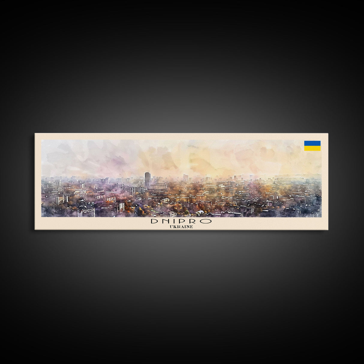 Dnipro Ukraine Wall Art, Panoramic Travel Poster, Panoramic Framed Canvas Print, City Wall Art, Wall Hanging Home Decor, Travel Art