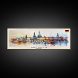 Dresden Germany Travel Art, City Art, Framed Canvas Print or Metal Wall Art, Europe Travel Poster, Panoramic Wall Art, Extra Wide Wall Art