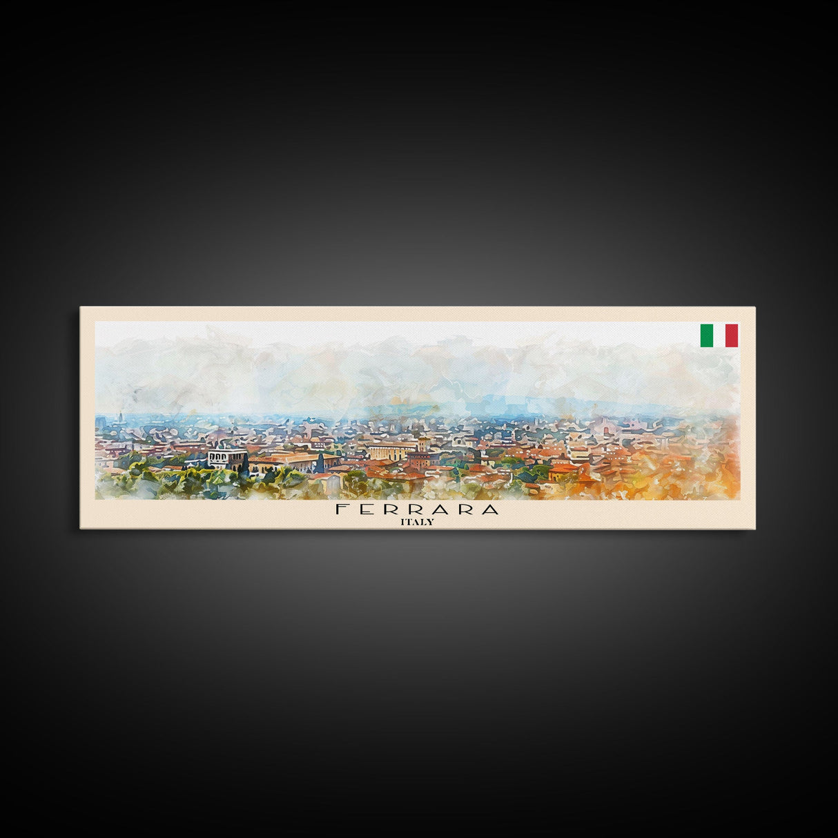 Ferrara Italy Travel Art, City Art, Framed Canvas Print or Metal Wall Art, Europe Travel Poster, Panoramic Wall Art, Extra Wide Wall Art