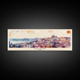 Gijón Spain Travel Print Wall Art, Panoramic City Art, Travel Art, Wall Decor, Vacation Gift, Framed Canvas Print Or Metal Art