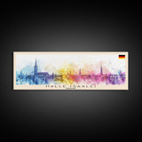 Halle Saale Germany Wall Art, Panoramic Travel Poster, Panoramic Framed Canvas Print, City Wall Art, Wall Hanging Home Decor, Travel Art