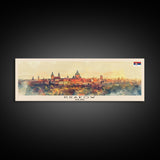 Krakow Poland Travel Art, City Art, Framed Canvas Print or Metal Wall Art, Europe Travel Poster, Panoramic Wall Art, Extra Wide Wall Art