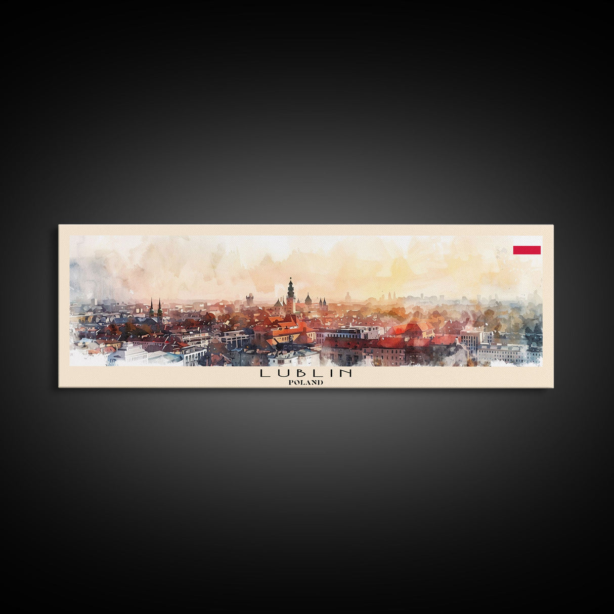 Lublin Poland Travel Print Wall Art, Panoramic City Art, Travel Art, Wall Decor, Vacation Gift, Framed Canvas Print Or Metal Art