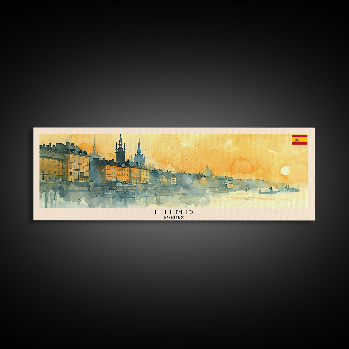 Lund Sweden Travel Print Wall Art, Panoramic City Art, Travel Art, Wall Decor, Vacation Gift, Framed Canvas Print Or Metal Art