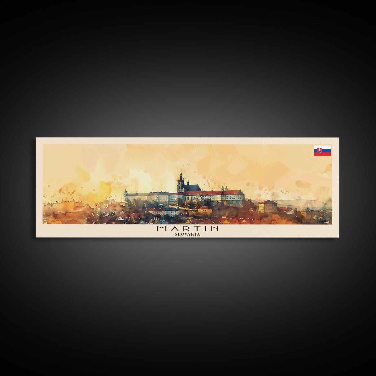 Martin Slovakia Travel Art, City Art, Framed Canvas Print or Metal Wall Art, Europe Travel Poster, Panoramic Wall Art, Extra Wide Wall Art