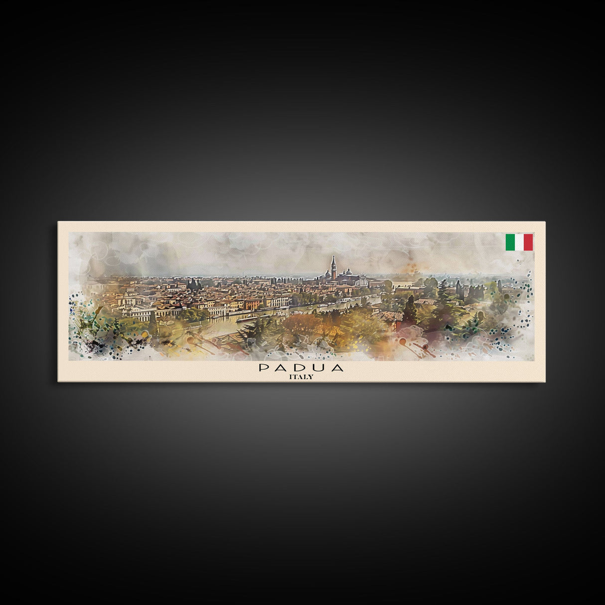 Padua Italy Wall Art, Panoramic Travel Poster, Panoramic Framed Canvas Print, City Wall Art, Wall Hanging Home Decor, Travel Art