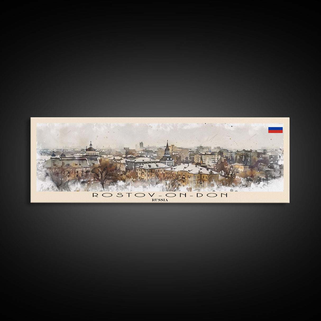 Rostov on Don Russia Panoramic Travel Poster, Framed Canvas Print or Metal Wall Art, Travel Art, Home Decor, Panoramic Painting, Midcentury Art