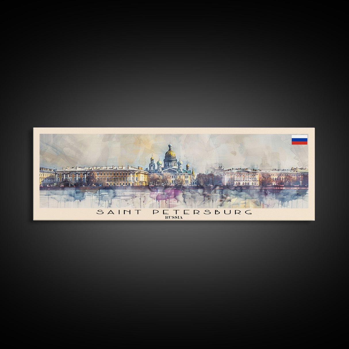 Saint Petersburg Russia Wall Art, Panoramic Travel Poster, Panoramic Framed Canvas Print, City Wall Art, Wall Hanging Home Decor, Travel Art