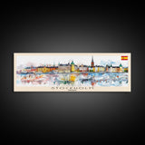 Stockholm Sweden Travel Art, City Art, Framed Canvas Print or Metal Wall Art, Europe Travel Poster, Panoramic Wall Art, Extra Wide Wall Art