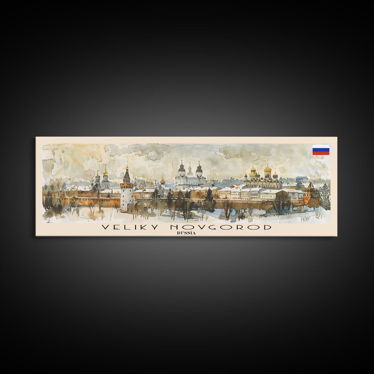 Veliky Novgorod Russia Wall Art, Panoramic Travel Poster, Panoramic Framed Canvas Print, City Wall Art, Wall Hanging Home Decor, Travel Art