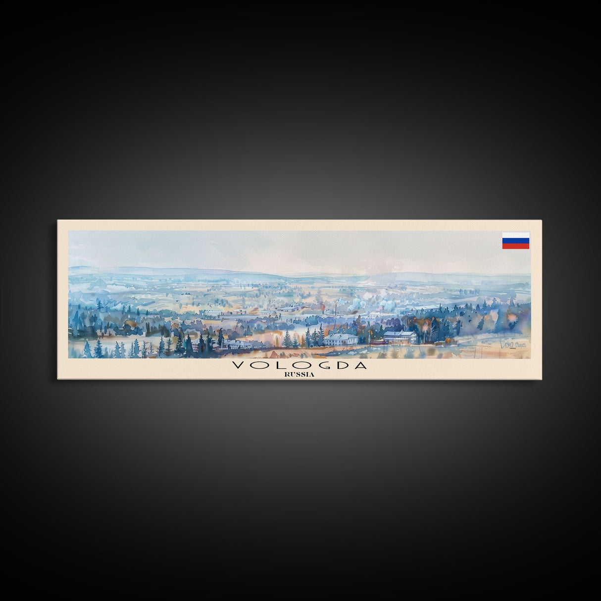 Vologda Russia Wall Art, Panoramic Travel Poster, Panoramic Framed Canvas Print, City Wall Art, Wall Hanging Home Decor, Travel Art