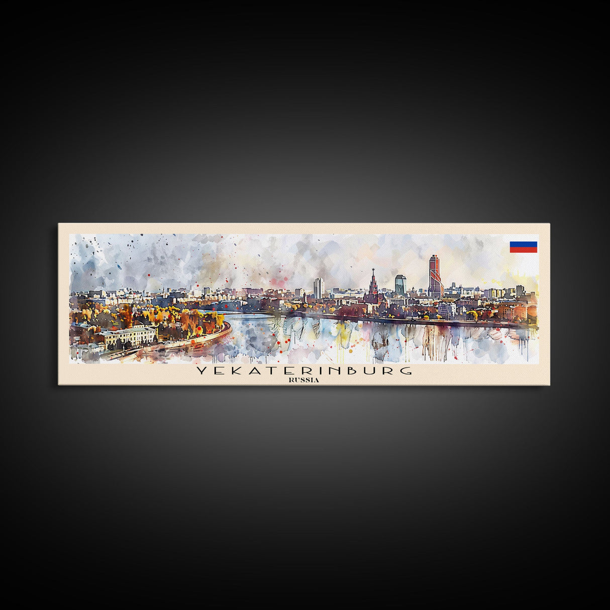 Yekaterinburg Russia Travel Print Wall Art, Panoramic City Art, Travel Art, Wall Decor, Vacation Gift, Framed Canvas Print Or Metal Art