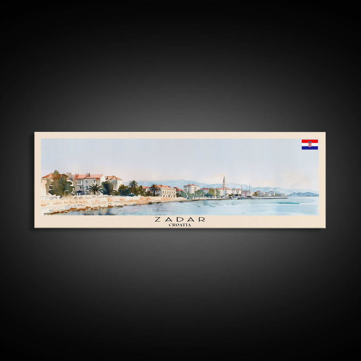 Zadar Croatia Travel Print Wall Art, Panoramic City Art, Travel Art, Wall Decor, Vacation Gift, Framed Canvas Print Or Metal Art