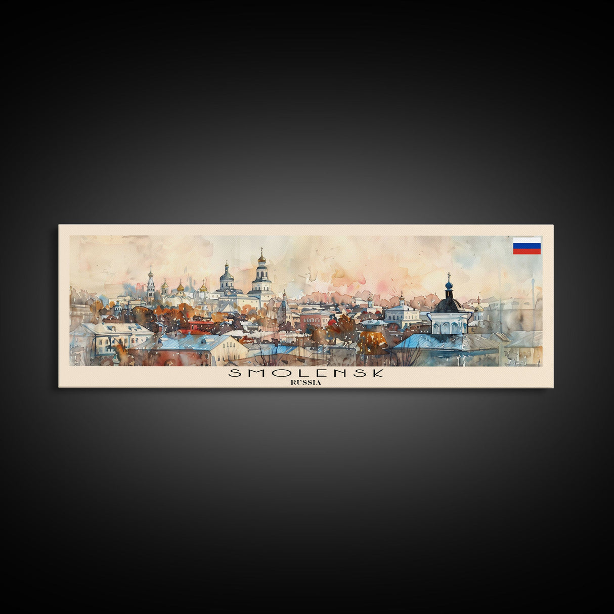 Smolensk Russia Travel Art, City Art, Framed Canvas Print or Metal Wall Art, Europe Travel Poster, Panoramic Wall Art, Extra Wide Wall Art